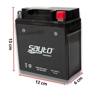 Bateria Icb5L = Yb5L-B = 12N5-3B Gel Sayto At110, Xt110, Wave110, Ybr125, Gixxer, Crypton, Fazer, Ray Z, Xtz125, Dinamo R1, Bj Discover125, Boxer150