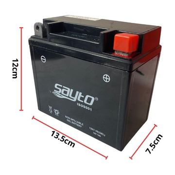 Bateria 12N7-3B (-, +) Gel Sayto Ft150, 150Z, 170Z, Dt150 Sport, Tc200, En125, Rc150, Dt150 Sport, Atv180, Atv200