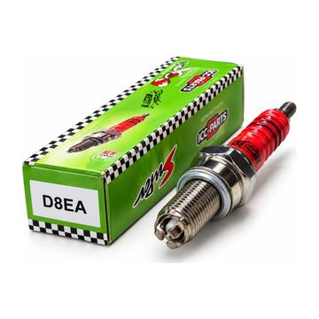 Bujia D8EA Racing Triple electrodo Ft125, Ft150, 125Z, 150Z, Rc125, Rc150, Dm150, Dm200, Dm250, Vn Beaver150, Cyclone150, Eclipse150, Xplor150, Ryder150, Xpress150, Lithium150, Shark150, Urban150, Workman150, Kurazai Classic Moto Trabajo