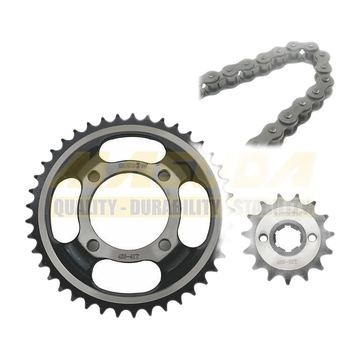 Engranes C/Cadena 428-41T/15T Dt150 Delivery, 125Fl, 125Fl PL, 125Fl Gps, Dt125 Delivery, Ft150 Delivery, Ft180 Ts, Ft200Ts, Ft150Gts, Ft150Gt Grafito, Ft150Gti, Dt150Sport Kit Arrastre