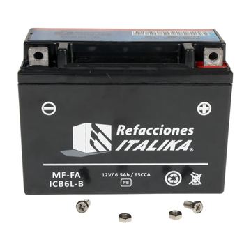 Bateria Icb6L = Yb6.5L-B = 12n6.5 Gel Italika Ft125, Dt125, Dm125, 125Z, Vn Xpress, Ft150 Grafito, Ft150Ts, Vn Xpress, Kurazai Classic 125, Dm250X, Sptfire200, Sptfire250, Ft200 Gts