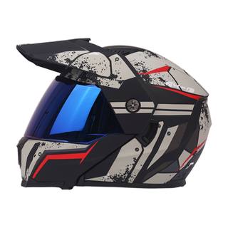 Casco Abatible Cross Iron Racing Ece Ir-199 Gris Reno Xl