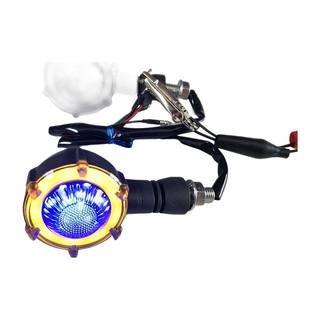 Direccional Chopper Circular Luz Azul-Amarillo
