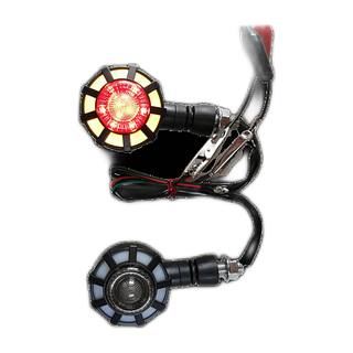 Direccional Chopper Circular Rejilla Luz Rojo-Amarillo
