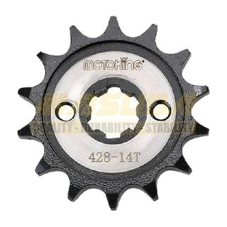 Engrane Tracc Delantero 428-14T At110, Ft110, Dt110, Ft115, Honda Cb190, St90, Bj Pulsar160, Boxer150, Bm150 Centro Chico Piñon
