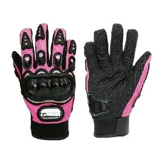 Guantes Street Pro Biker Rosa (S) Nudillo Negro