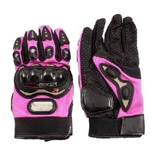 Guantes Street Pro Biker Rosa (M) Nudillo Negro