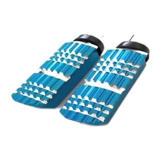 Posapie Estriado Aluminio Decorativo Azul Trasero