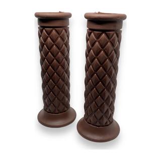Puños Cafe Racer Vintage Rombos Color Marron/Bronce
