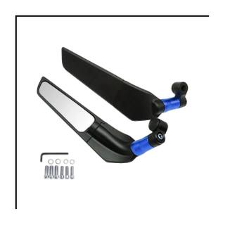 Espejos De Aleron Universales Base Atornillable Negros con Base Azul