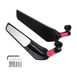 Espejos De Aleron Universales Base Atornillable Negros con Base Rojo