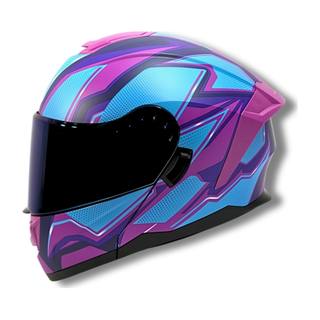 Casco 2W Abatible Liberty Azul Rosa M (Caja Con 6 Piezas)