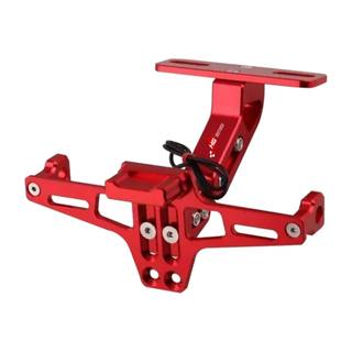 Porta Placas Deportivo Aluminio K8 Color Rojo Con Luz