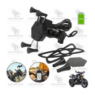 Soporte Porta Celular Con Cargador Usb Base Espejo
