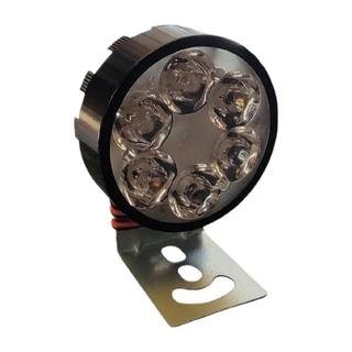 Faro Redondo Mini 9 Leds Luz Fija Carcasa Negra Para Moto 12V 5W Pieza
