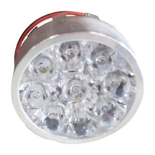 Faro Redondo Mini 9 Leds Luz Fija Carcasa Plata Para Moto 12V 5W Pieza