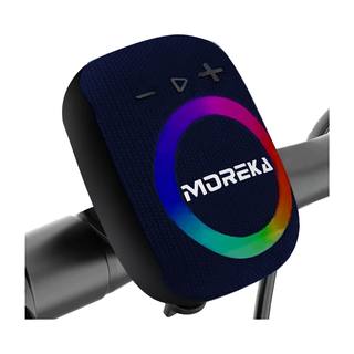 Bocina Bt Con Luz RGB Y Con Abrazadera Negra Moreka Aislamiento Acuatico, Inalambrica 8W 1200mAh