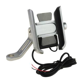 Soporte Porta Celular Metal Base Espejo Con Cargador
