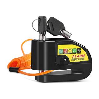 Candado Disco Freno Antirrobo Moto 10mm Negro Con Correa Recordatorio