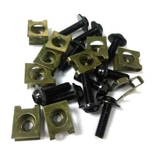 Tornillo Con Grapas Color Negro En Kit Para Moto Deportiva (Pzas)