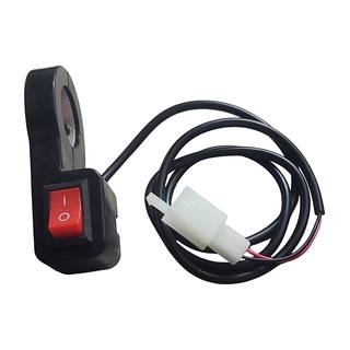 Boton Faro Auxiliar De Abrazadera 2 Cables Aluminio Negro Encendido/Apagado Base Manubrio Reforzado (1Pz)