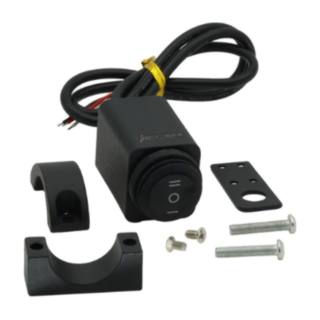 Boton Faro Auxiliar De Abrazadera 3 Cables Aluminio Negro Encendido/Encendido/Apagado Base Manubrio Reforzado