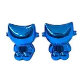 Tapon Valvula Aire Gato Azul Brillante Acabado Aluminio