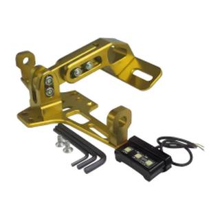 Porta Placas Deportivo Aluminio K8 Color Dorado Con Luz