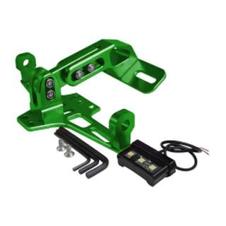 Porta Placas Deportivo Aluminio K8 Color Verde Con Luz