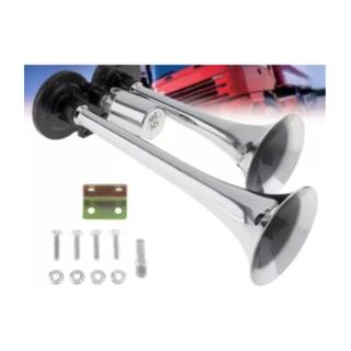 Claxon Bocina Corneta Doble Plata