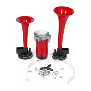 Claxon Bocina Corneta Doble Roja