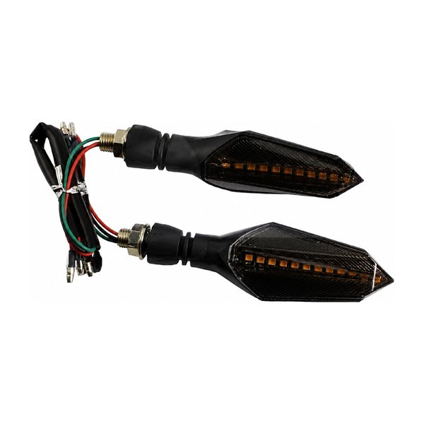 Direccionales Led Luz Amarilla Pico Con Cuarto Atras Blanco