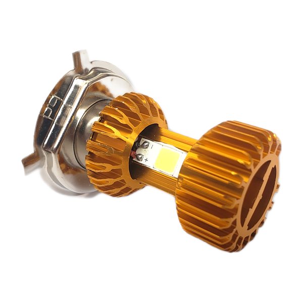 Foco Led H4 Taparrosca 4 Caras Oro Luz Blanco