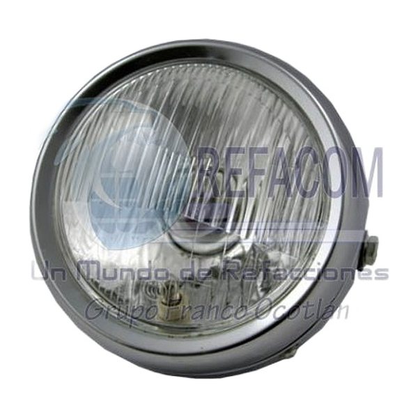 Faro Delantero Redondo Ft125, Ft150 Grafito, Gn125 5" (Metal Cromado)