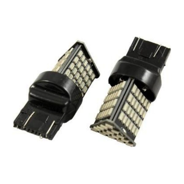 Foco Led Pellizco Grande T20 Estrobo 87 Leds Luz Roja Doble Filamento (Para Auto) 7443