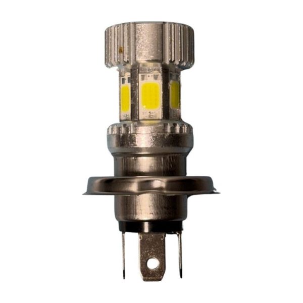 Foco Led H4 Luz Blanca 6 Caras Carcasa Plateada 8000 Lumen 12-80V DC-AC
