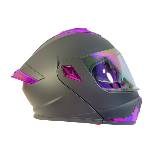 Casco 2W Abatible Fury Purple S Mica Night Vision Con Led