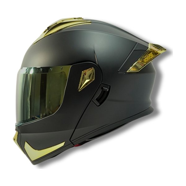 Casco 2W Abatible Fury Negro Mate Con Led Xl (Caja Con 6 Piezas)