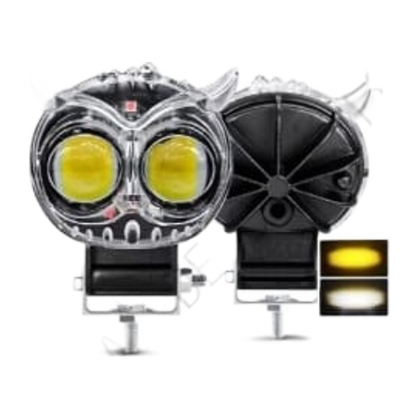 Faro Led 2 Lupas Buho Base Para Atornillar Luz Bicolor 12V 10W Luz Tipo Laser Pieza