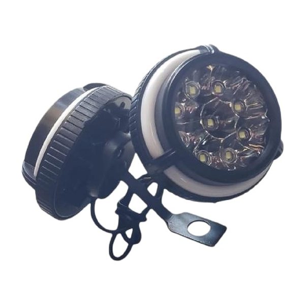 Faro Redondo Mini 9 Leds Base Espejo Alta/Baja/Estrobo Rgb Cuarto