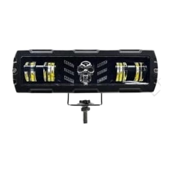 Barra Led 12 Hyperleds Calavera Ultima Generacion Eti-2525 200% Mayor Iluminacion Luz Bicolor Blanca/Ambar y Cuarto Multicolor 7000 Lumen 18W Pieza
