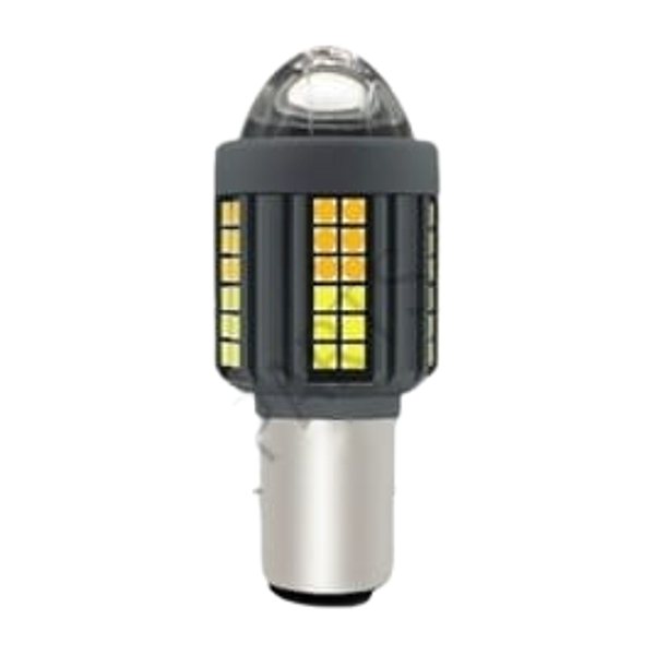 Foco Led Bola Con Lupa Y Led Lateral Amarillo Y Blanco Carcasa Plata Grueso 10W 12-80V Luz Tipo Laser 5 Caras 12 Leds X Cara (6 Ambas, 6 Blancos)