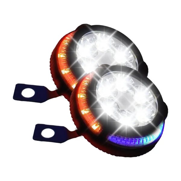 Faro Redondo Mini 9 Leds Base Espejo Luz Blanca Rgb Cuarto