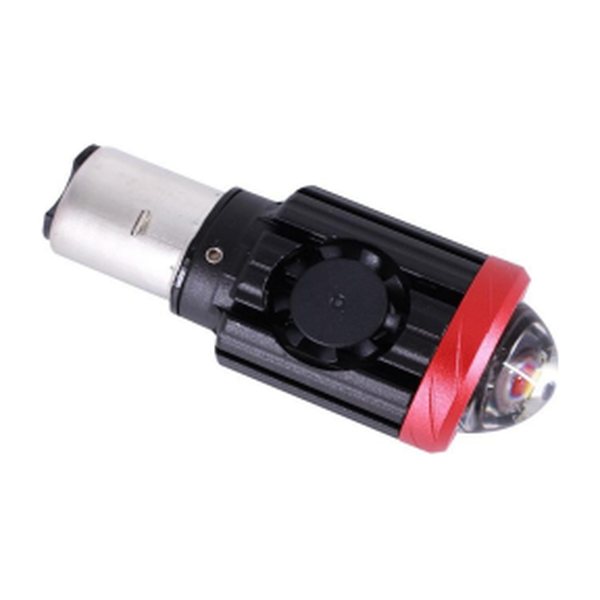 Foco Led Bola Lupa Con Ventilador 5000 Lumen 12-36V 30-50W Luz Blanca Baja, Ambar Alta Con Ventilador Carcasa Gris/Rojo