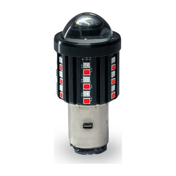 Foco Led Bola Con Lupa Y Led Lateral Azul/Rojo Luz Principal Blanca/Amarilla