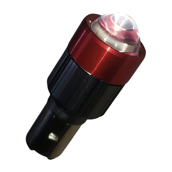 Foco Led Bola Lupa Con Ventilador Amarillo Y Blanco Carcasa Gris/Rojo Grueso