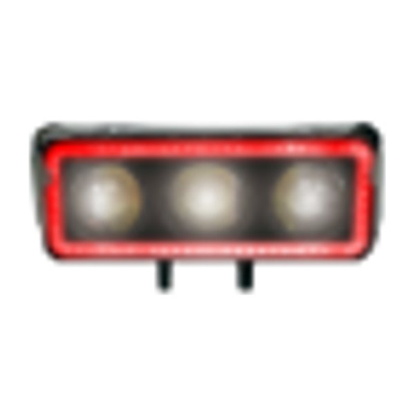 Faro Auxiliar Rectangular Tres Lupas Luz Blanco/Amarillo Cuarto Rojo