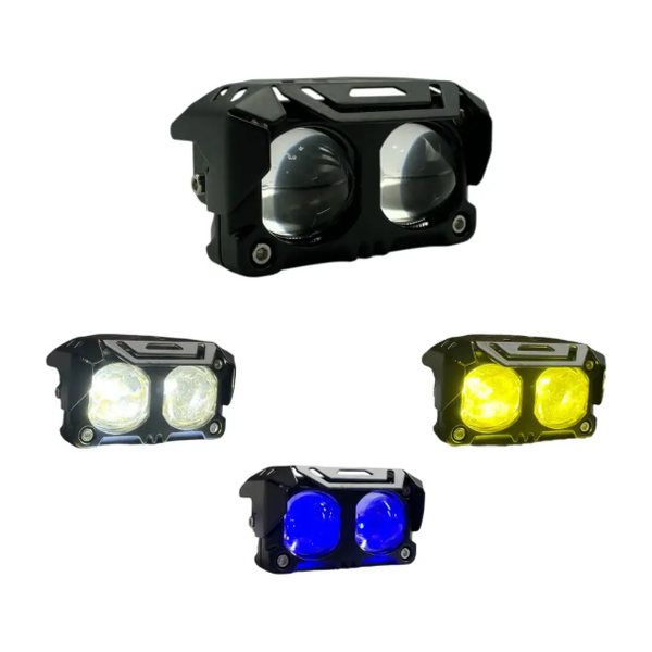 Barra Led 2 Lupas Ojos De Demonio Amarillo/Blanco/Rojo