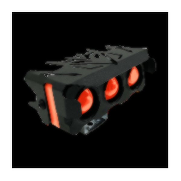 Barra Led 3 Lupas Luz Blanca/Ambar Con Aro De Luz Intermedio Rojo